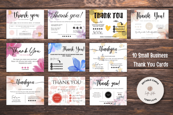 10 Flower Small Business Thank You Cards