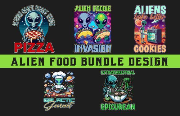 Alien Food T-Shirt Bundle Design