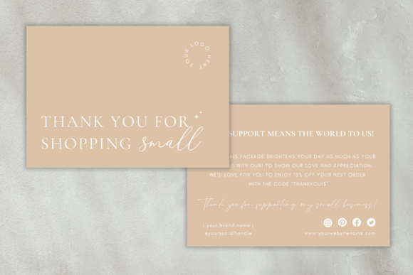 Boho Small Business Thank You Card