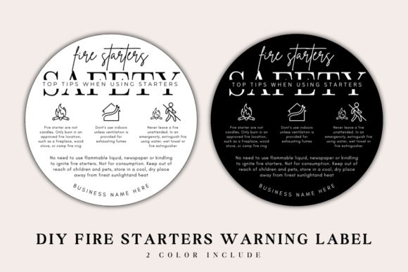 DIY Fire Starters Warning Label Template