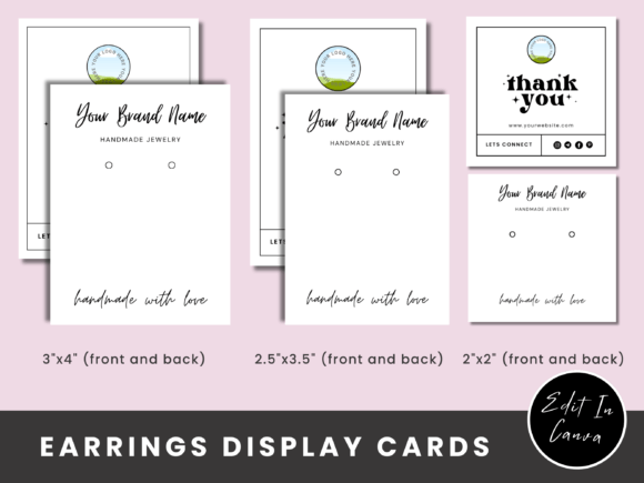 Editable Earring Display Card Template