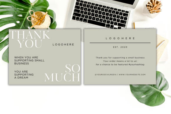 Editable Luxury Elegant Thank You Card