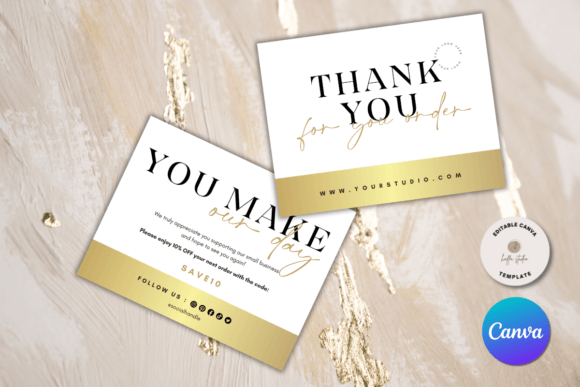 Elevate Your Brand’s Gratitude with the Faux Gold Business Thank You Card