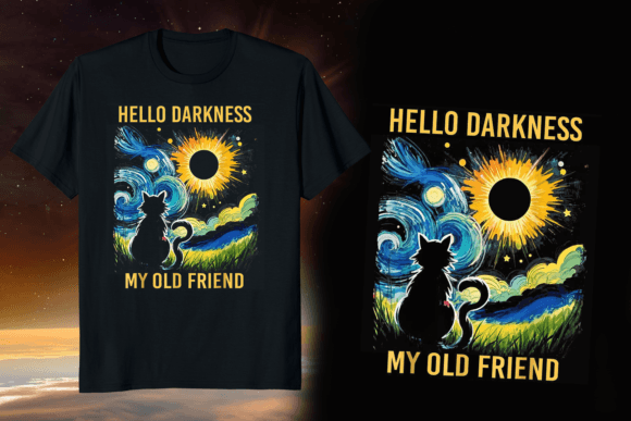 Hello Darkness My Old Friend Funny Solar Trending T-Shirt Design