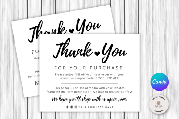 Instant Thank You Cards Template: Editable Digital Design