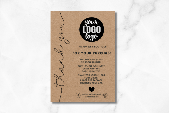 Minimalist Kraft Thank You Card Template
