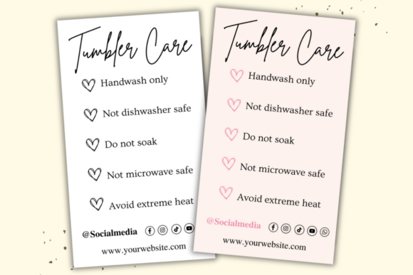 Tumbler Care Cards Template: The Essential Digital Touch for Small Business Packaging