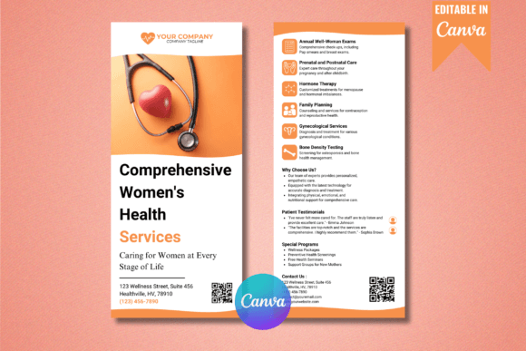 Women Health Rack Card Template